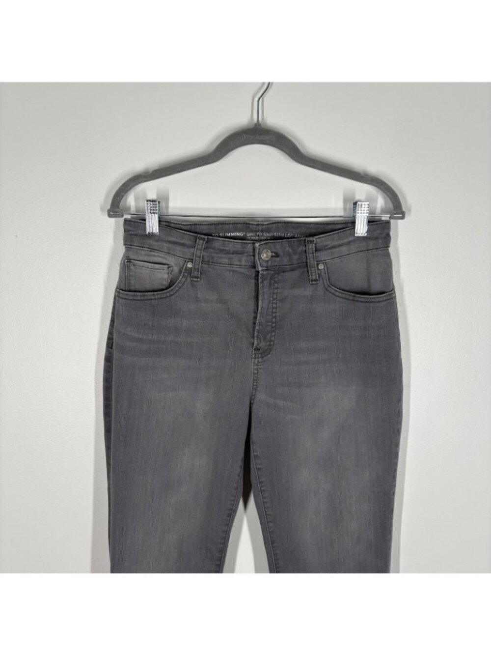 Chicos Women Sz 1R US 8R Gray Denim So Slimming Girlfriend Slim Leg Ankle Jeans - Picture 5 of 11